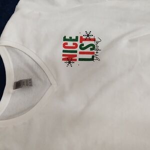 2/$18 Holiday/Christmas Gildan Heavy Cotton Red & White T-Shirt Size Medium